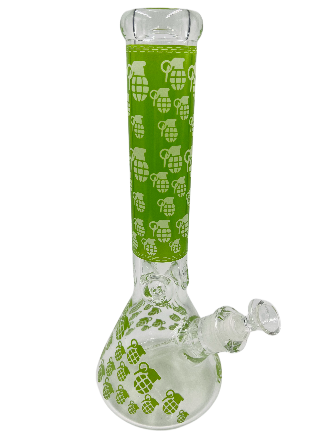 14" Green Grenade GID Water Pipe