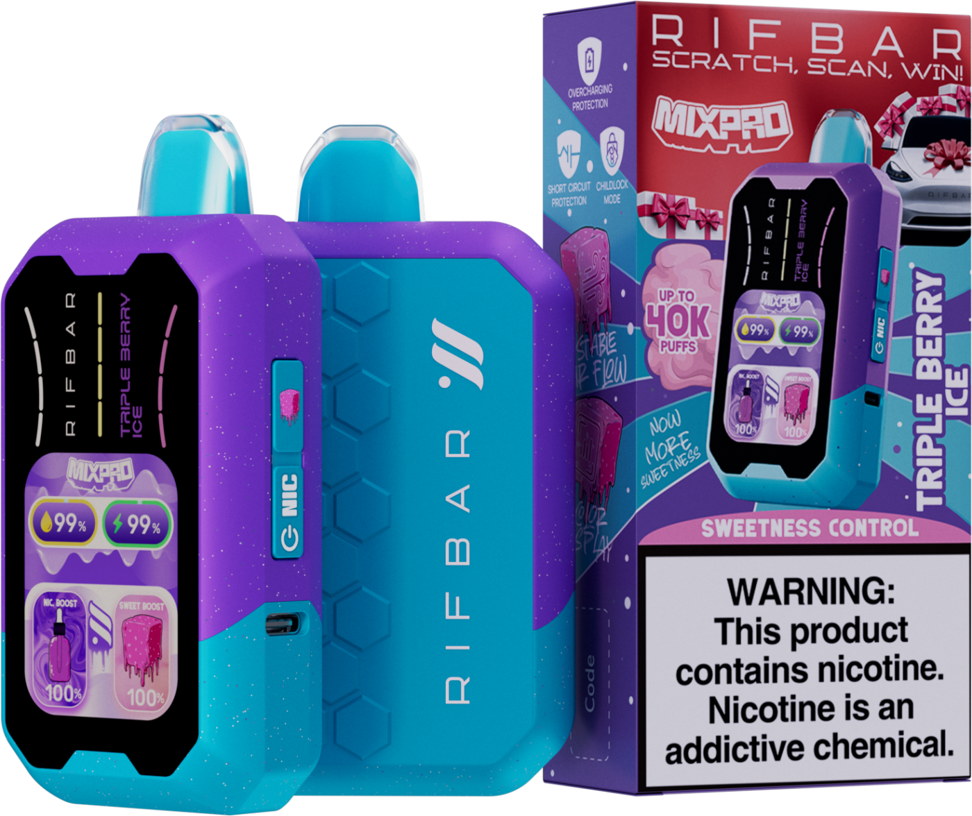 RifBar Mixpro-40k Puff Nicotine Disposable - Image 3