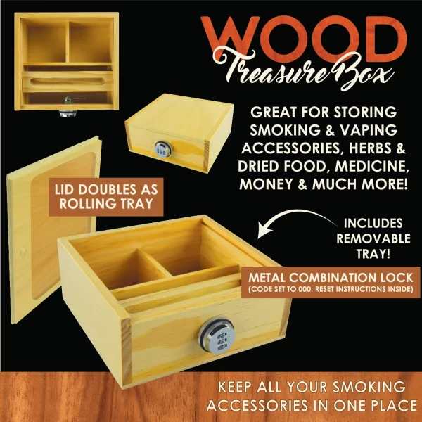 LG WOOD TREASURE BOX 3 PIECES PER DISPLAY-021910