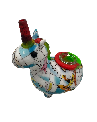 Unicorn Silicone Hand Pipe w/ Print 4 inch