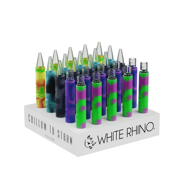 White Rhino Chillum To Straw Original - 25 Count Display (Pyrex)