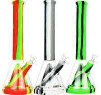 Glass Pyramid Silicone Water Pipe-H230