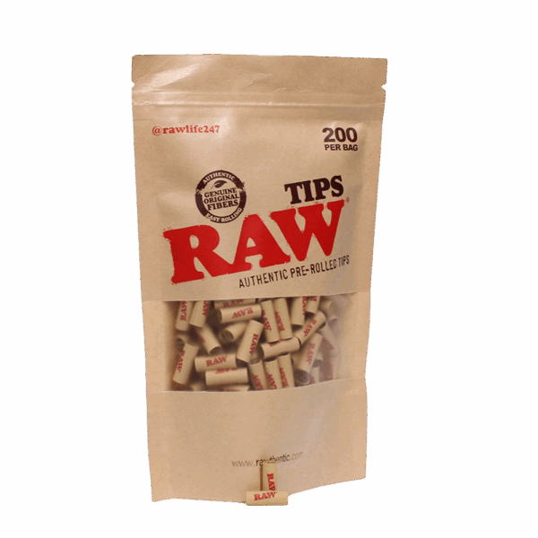 Raw Pre-Rolled Tips 200ct Bag 1pc
